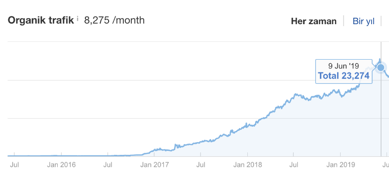Analytics charts belonging to sefastone.com